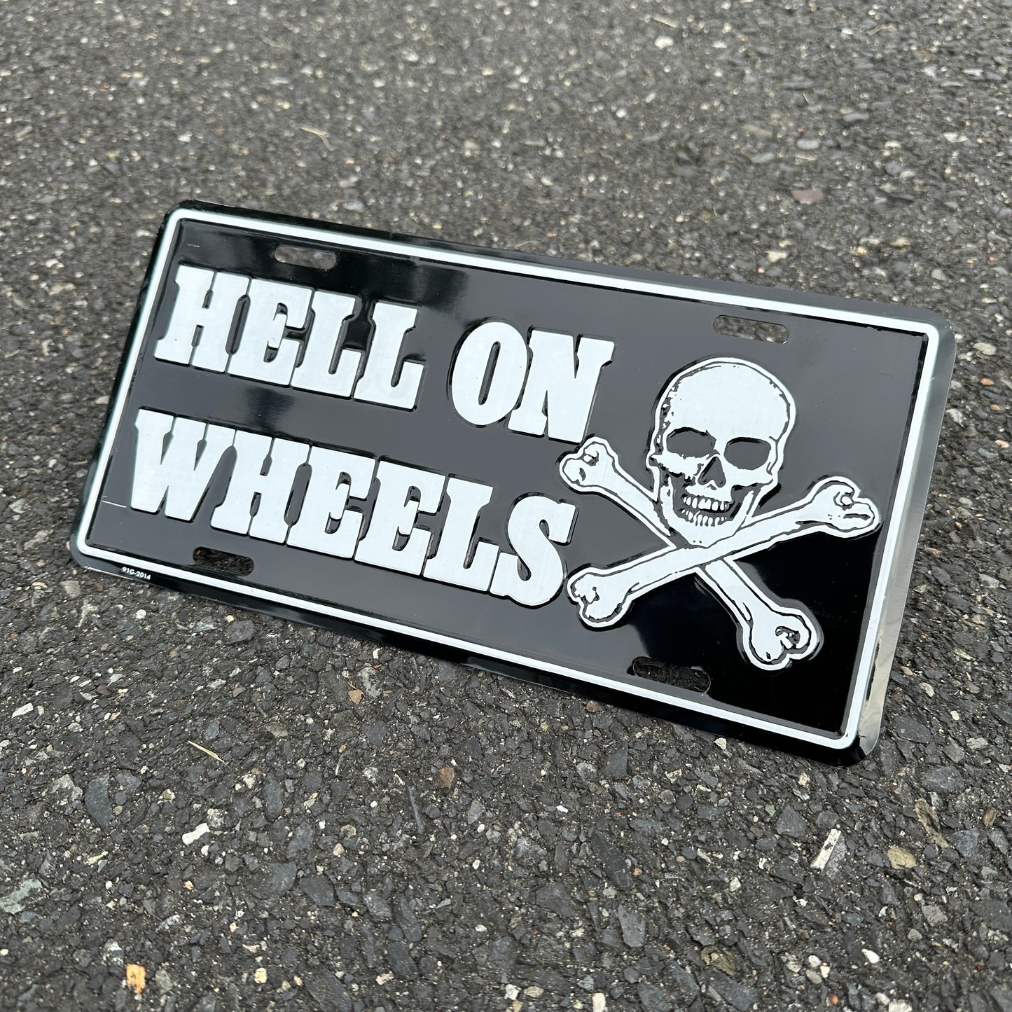 "Hell On Wheels" - Vintage Novelty License Plate