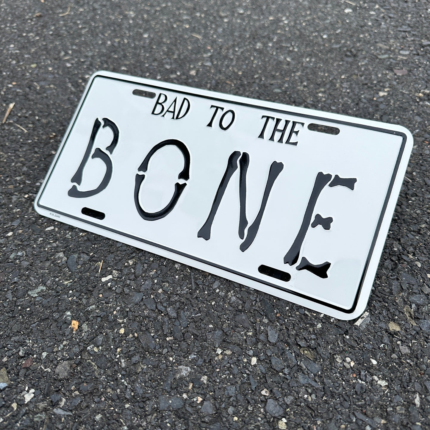 "Bad To The Bone" - Vintage Novelty License Plate
