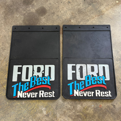 NOS Ford The Best Never Rest Mudflaps - Plasticolor 18x12