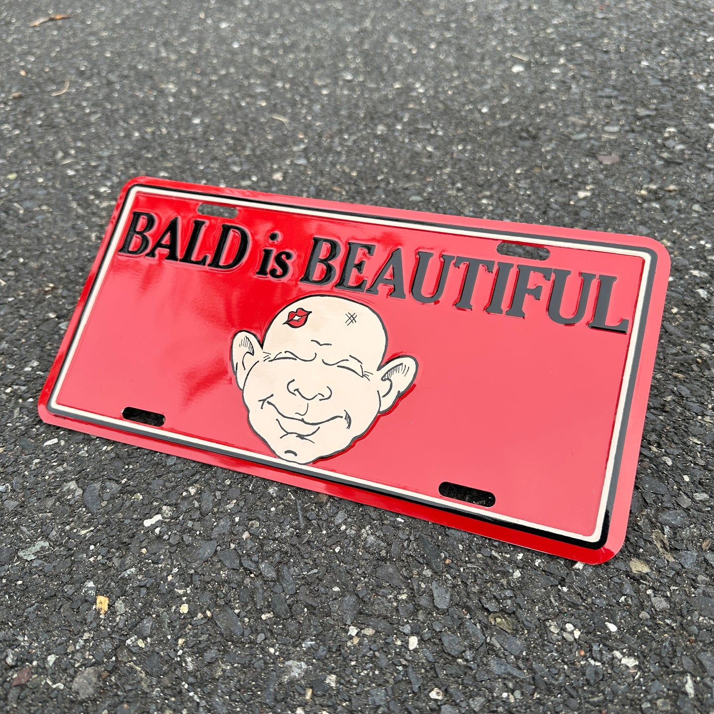 "Bald Is Beautiful" - Vintage Novelty License Plate