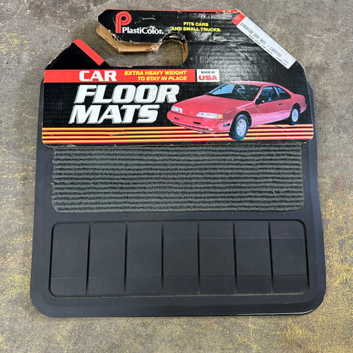 NOS Grey Carpet/Rubber Rear Floor Mats - Plasticolor