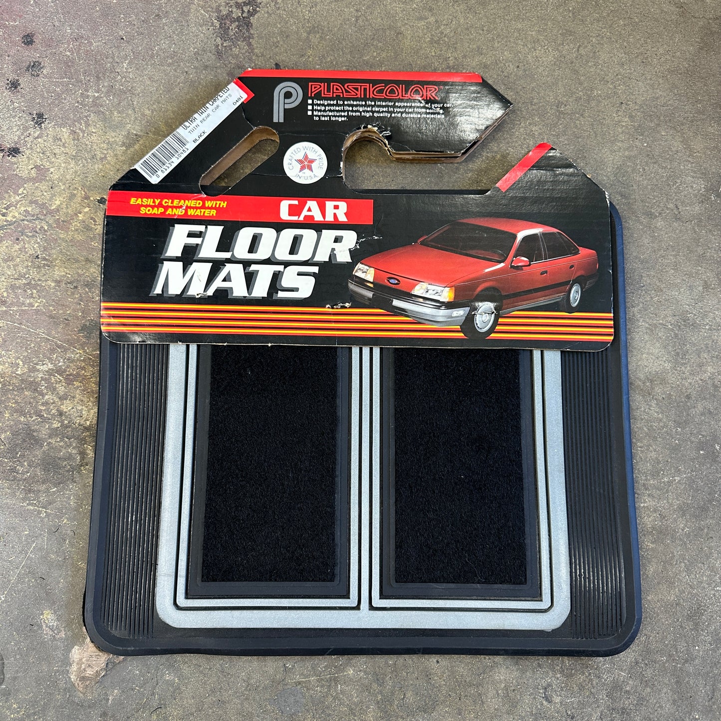 NOS Ultra Twin Rear Floor Mats Mini - Plasticolor 15x14