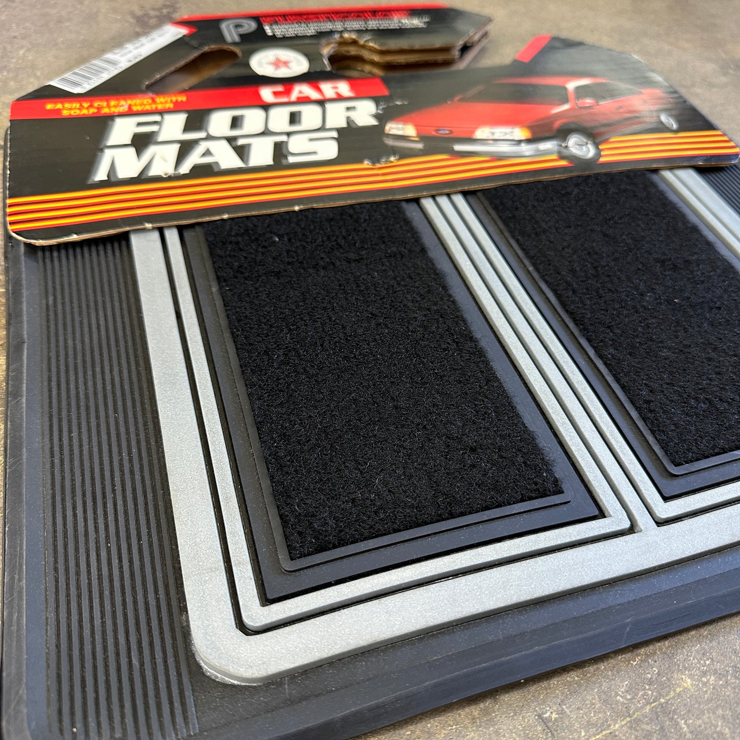 NOS Ultra Twin Rear Floor Mats Mini - Plasticolor 15x14