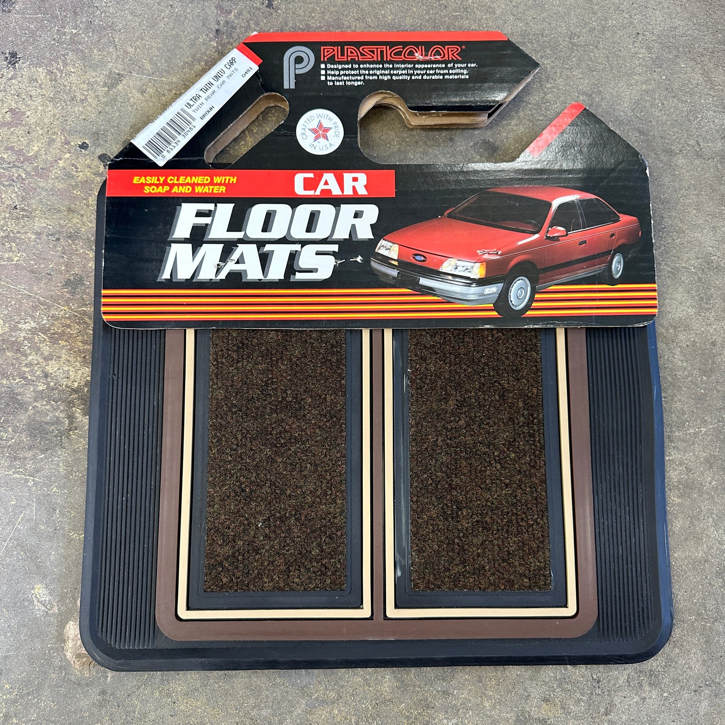 NOS Ultra Twin Rear Floor Mats Mini - Plasticolor 15x14