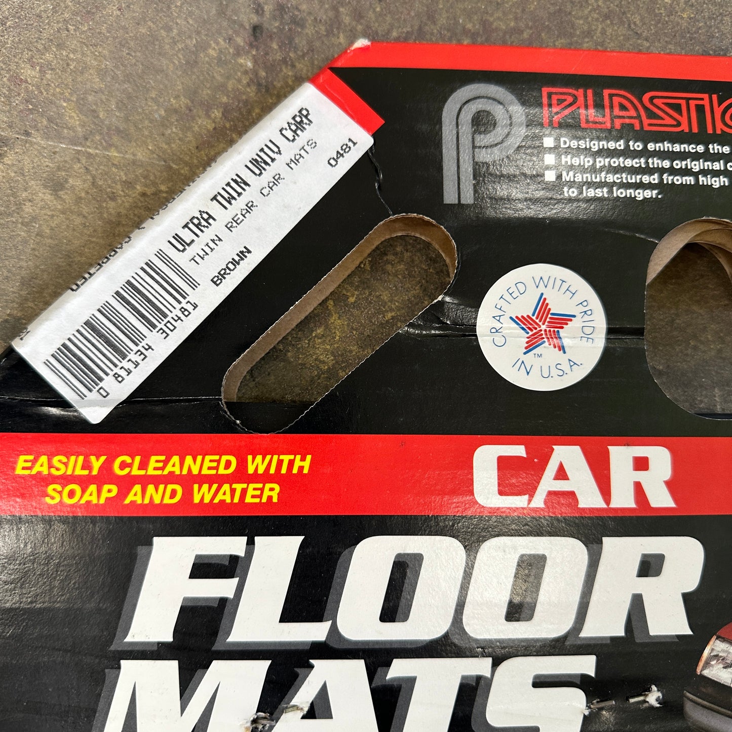 NOS Ultra Twin Rear Floor Mats Mini - Plasticolor 15x14