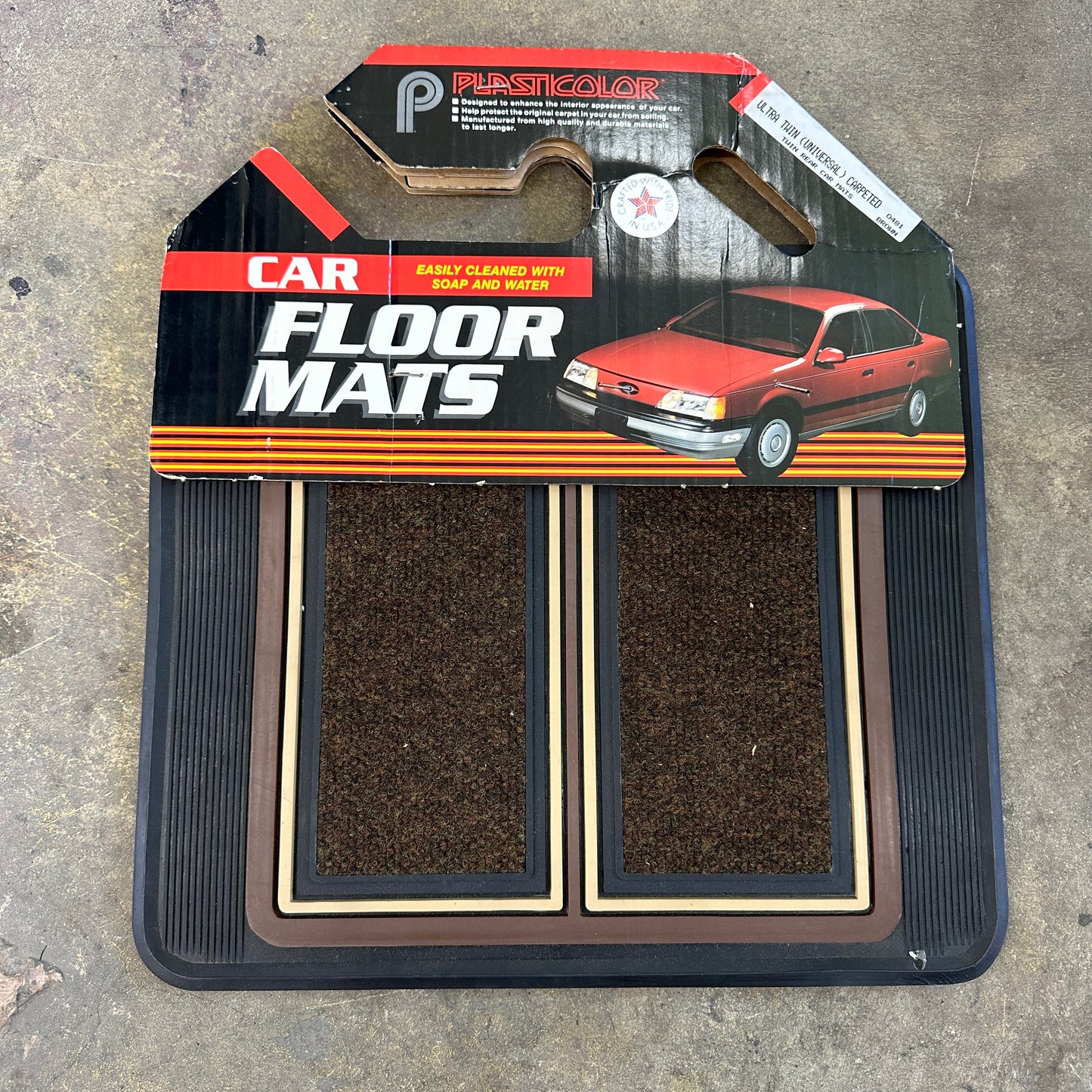 NOS Ultra Twin Rear Floor Mats Mini - Plasticolor 15x14