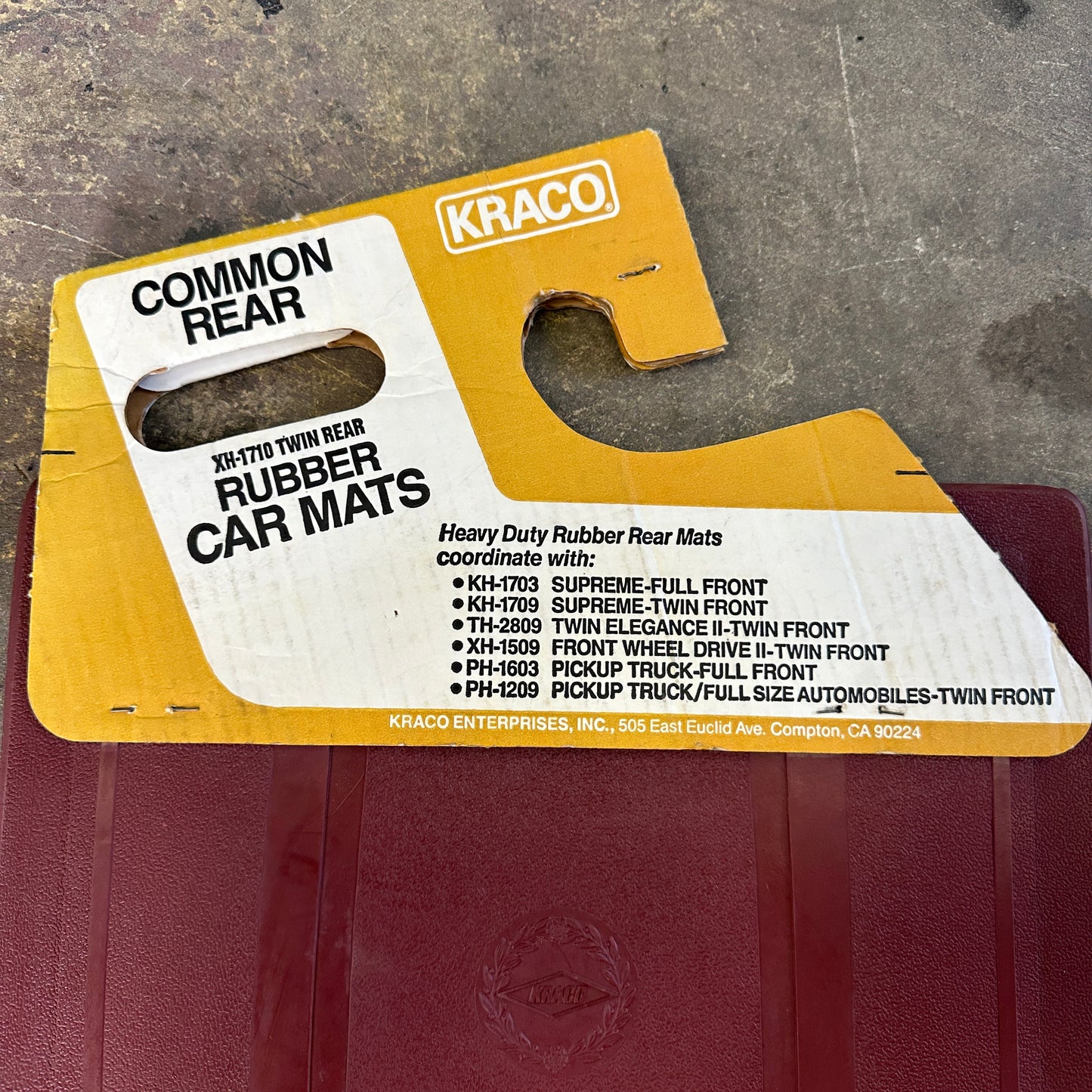 NOS Rubber Rear Floor Mats - Kraco