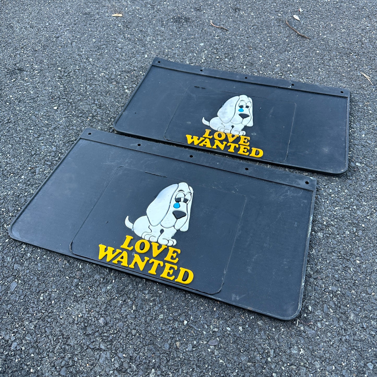 NOS Love Wanted Dually Mudflaps - Plasticolor 22x13