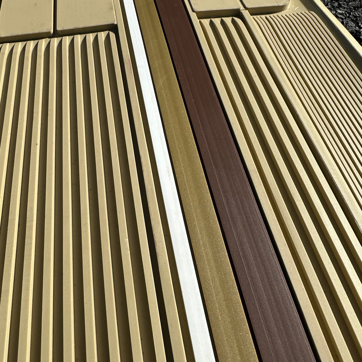 NOS Tan Striped Floor Mats - Plasticolor