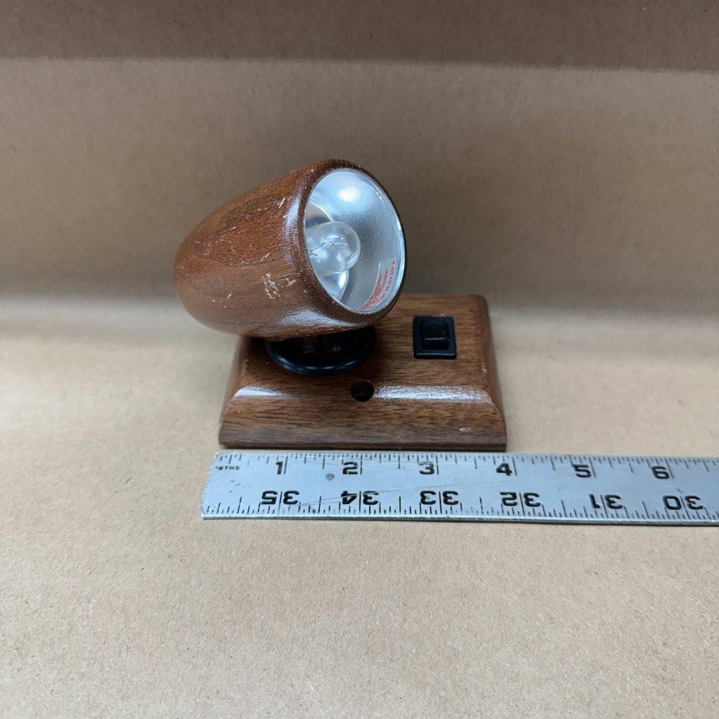 NOS Tall Dark Oak Swivel Interior Light
