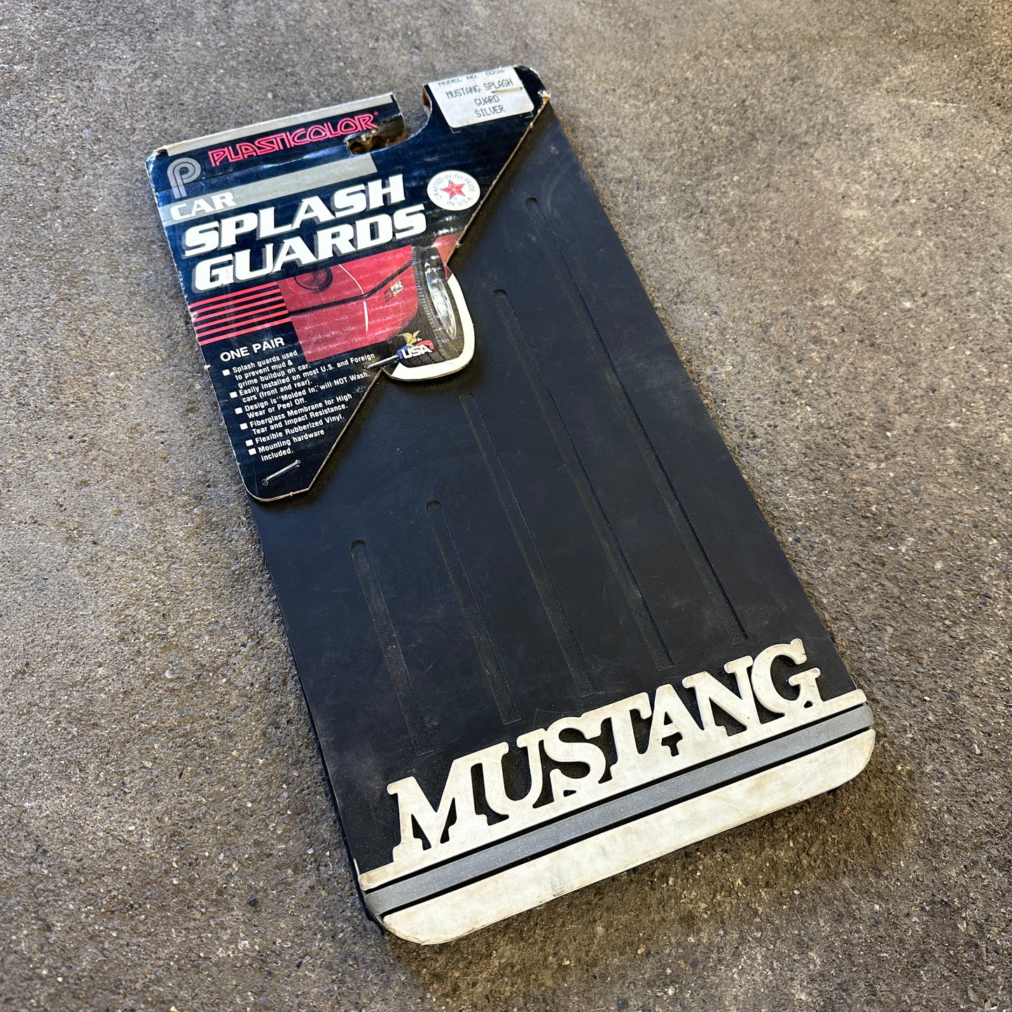 NOS Mustang Mudflaps Small - Plasticolor 14x8