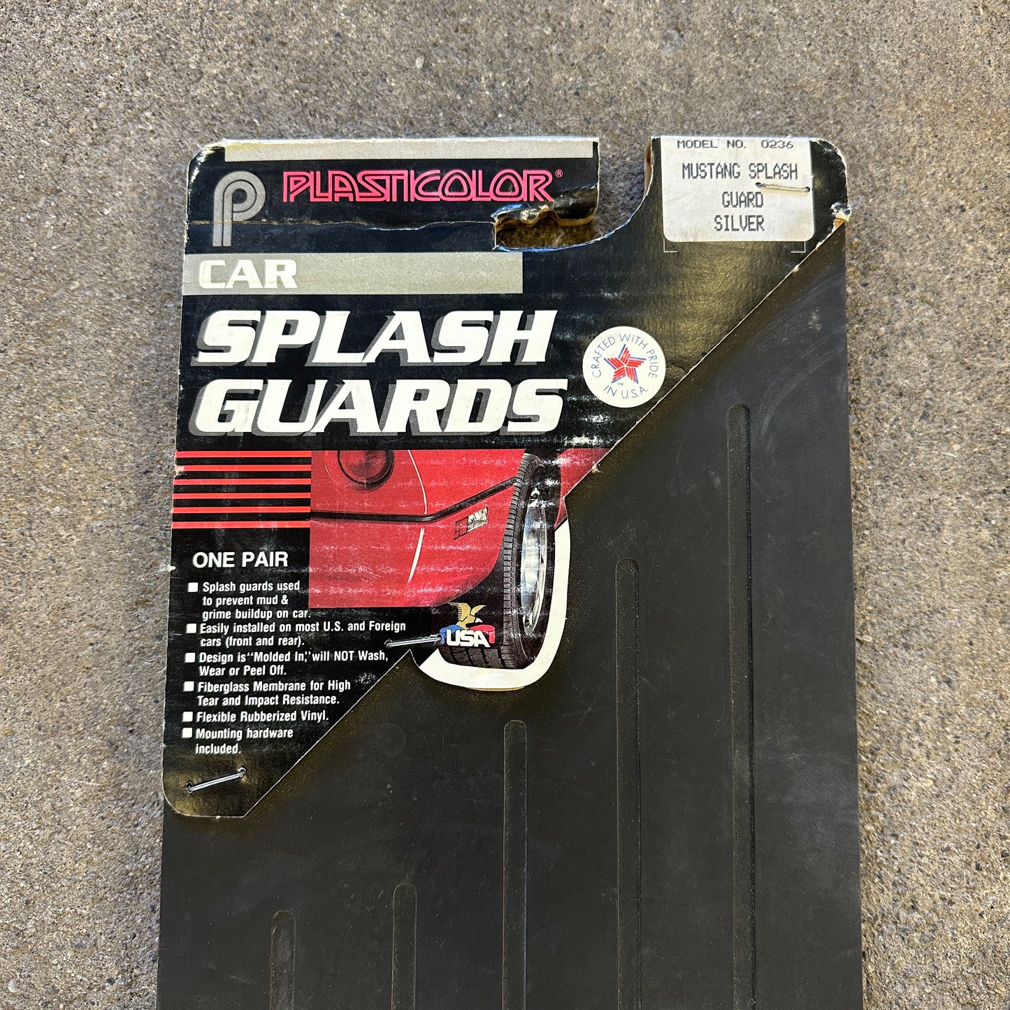 NOS Mustang Mudflaps Small - Plasticolor 14x8