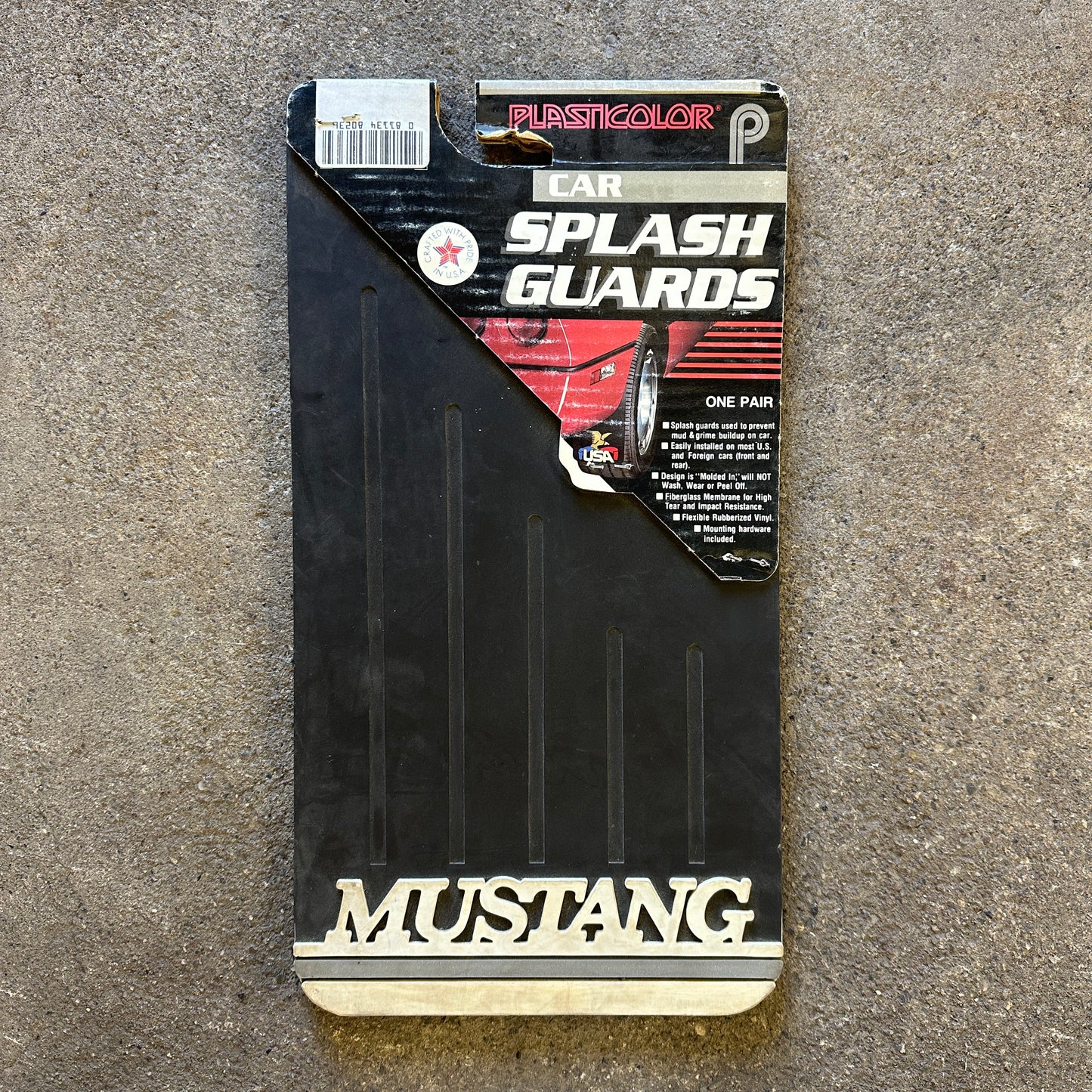 NOS Mustang Mudflaps Small - Plasticolor 14x8