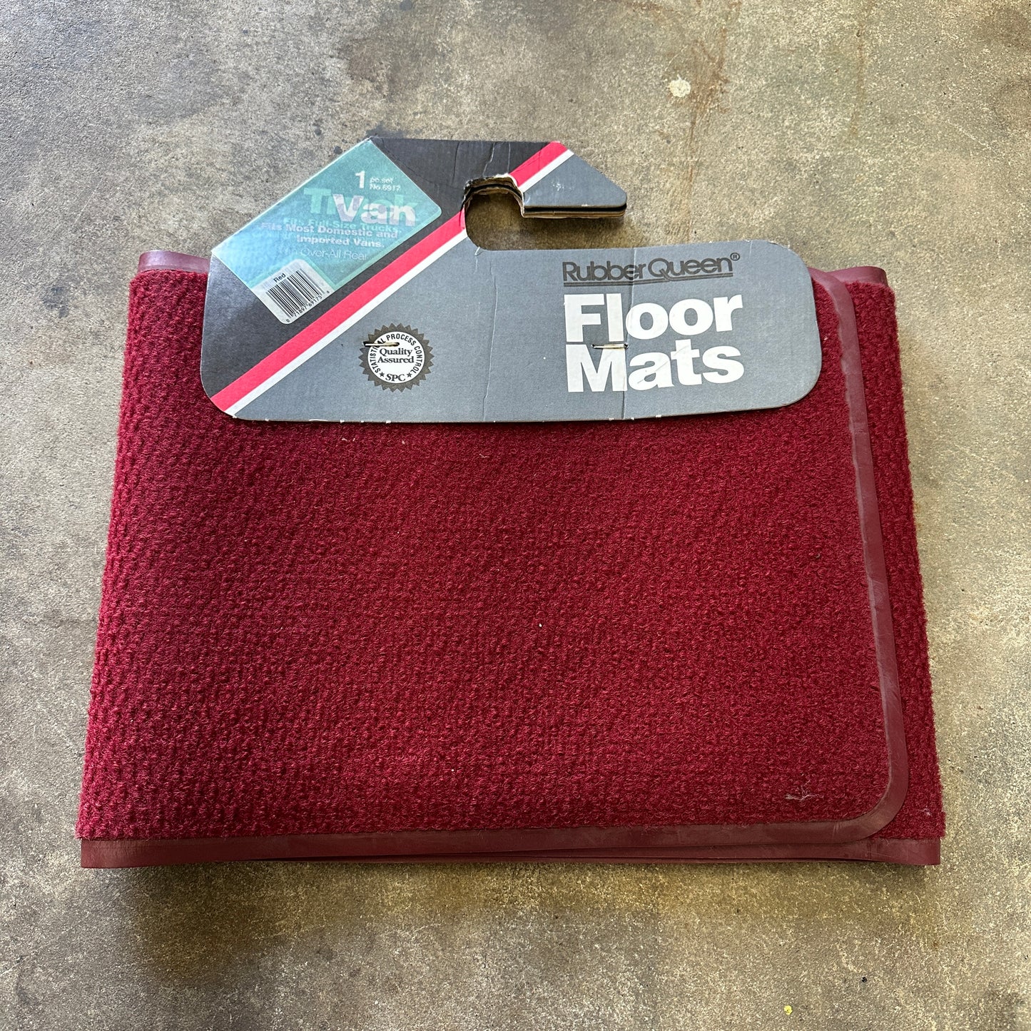 Vintage Van Rear Carpet Floor Mat - Red