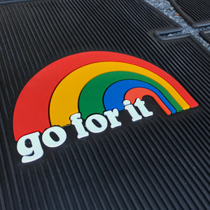 NOS Rainbow Go For It Floor Mats Large - Plasticolor 24x18