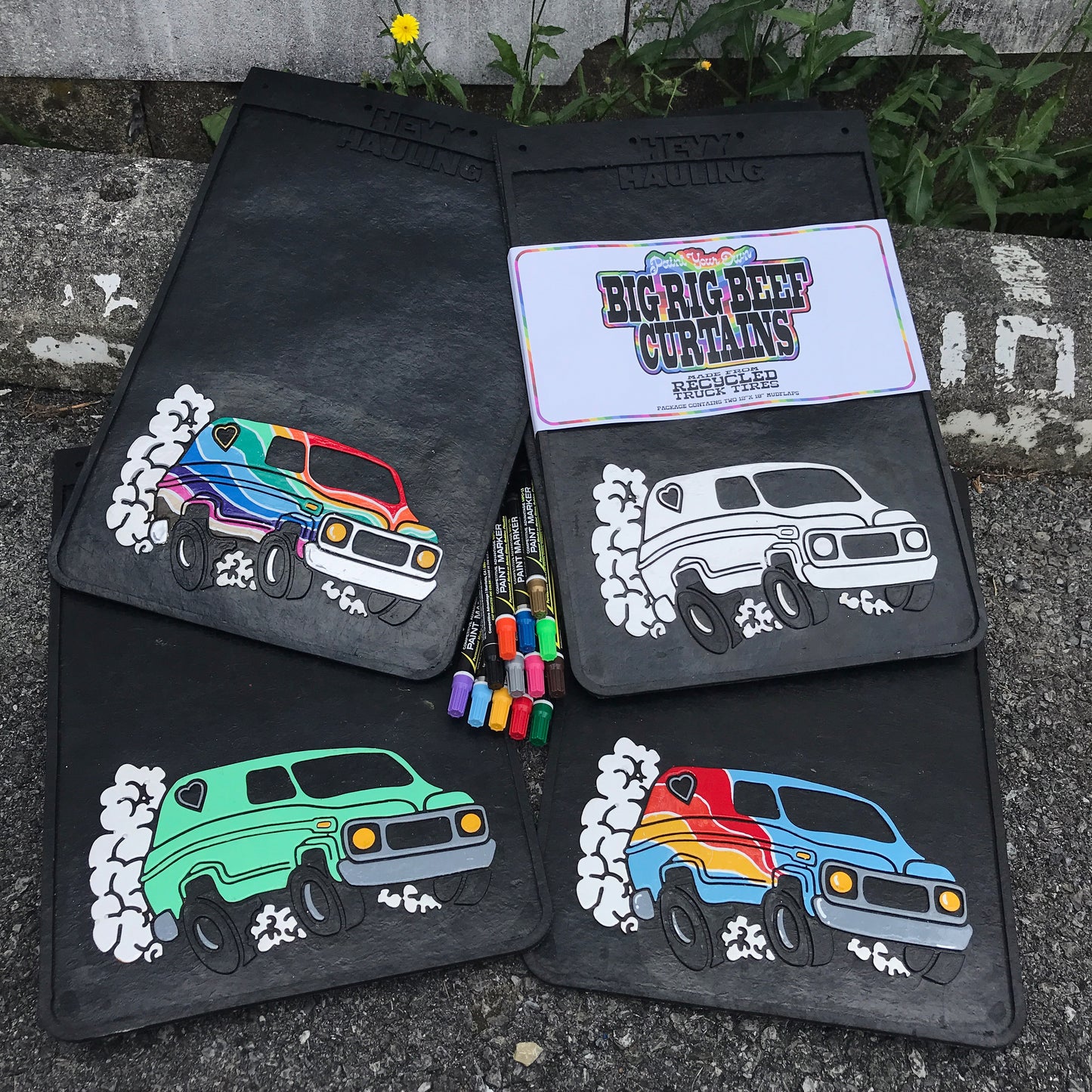 Paint-Your-Own Mudflaps - Hevy BigRig Beef