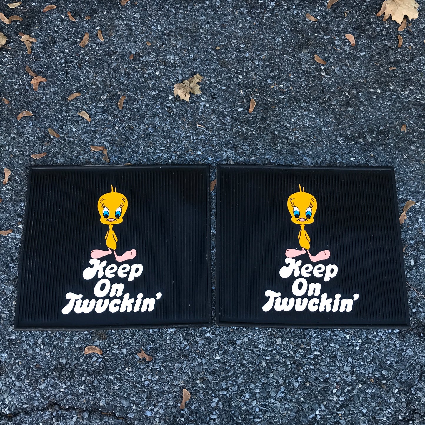NOS Tweety Keep on Twuckin Floormats - Plasticolor 17x15