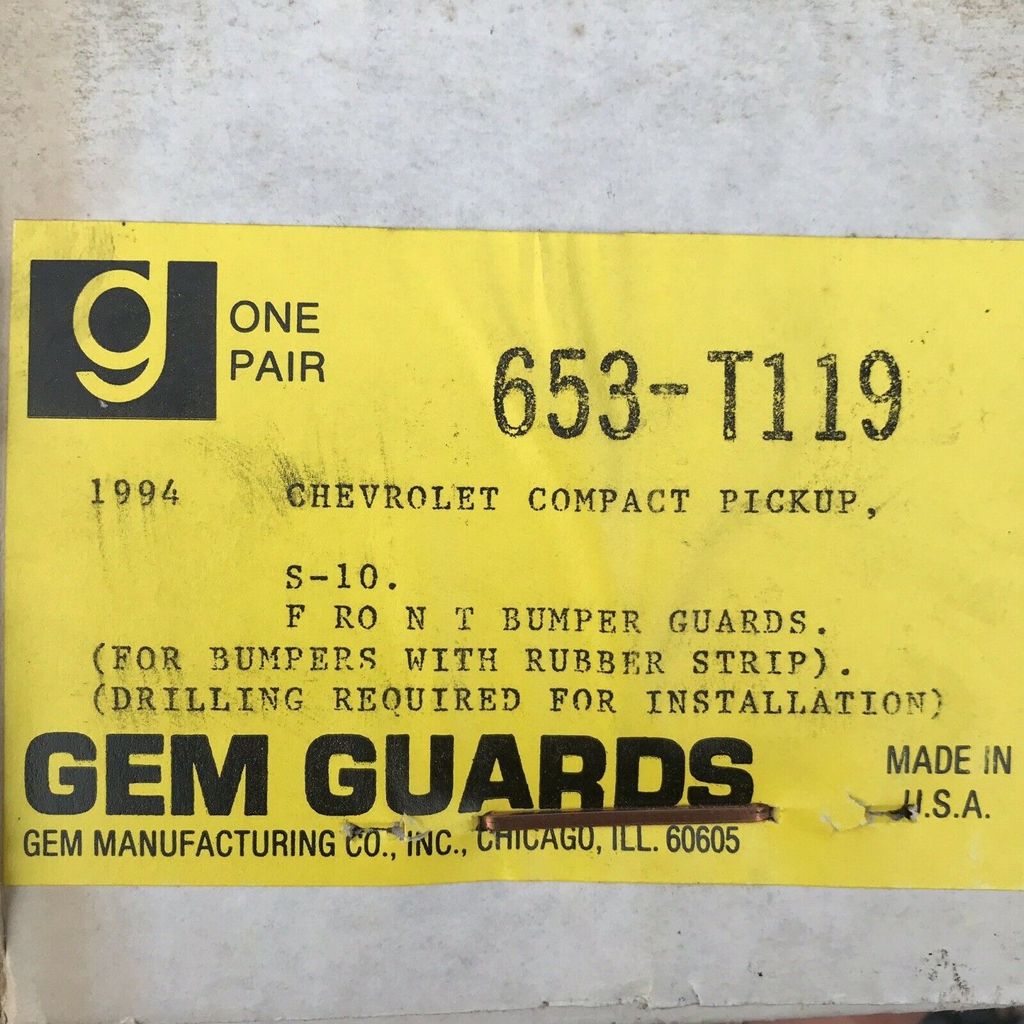 NOS GM Compact Truck/S-10 Bumperettes - Gem Guards