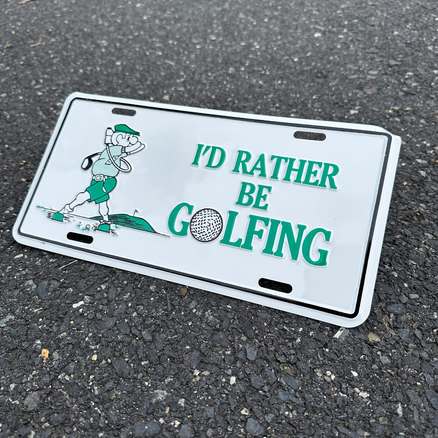 "I'd Rather Be Golfing" - Vintage Novelty License Plate