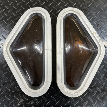 Orange Bubble Triangle Porthole Windows