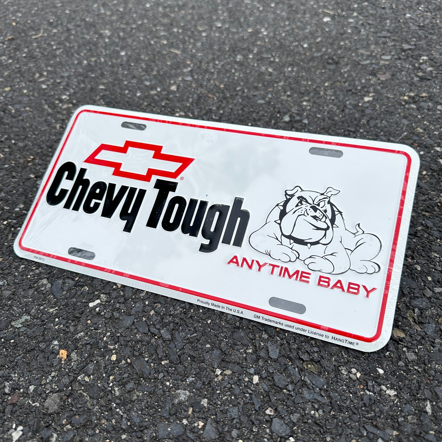 "Chevy Tough Bulldog" - Genuine GM Vintage Novelty License Plate