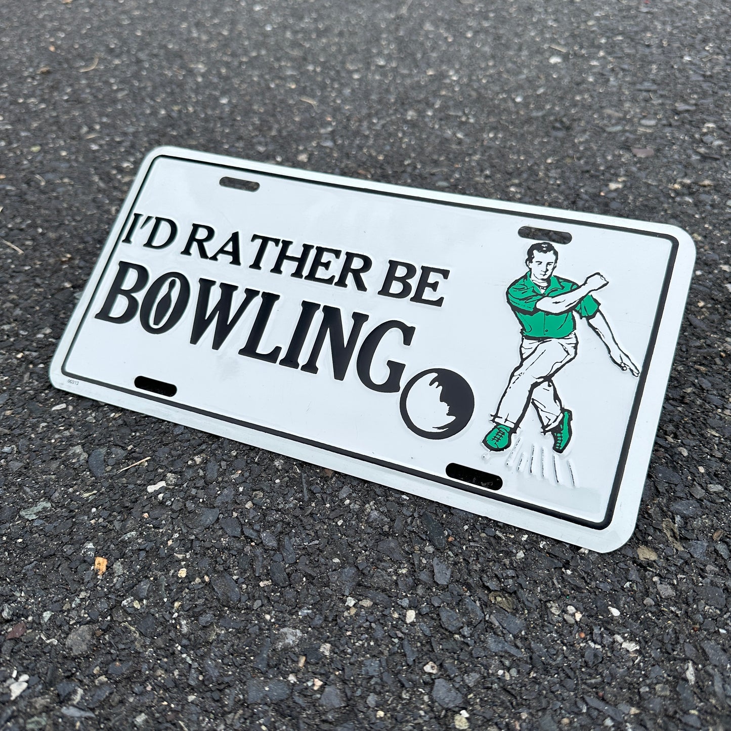 "I'd Rather Be Bowling" - Vintage Novelty License Plate