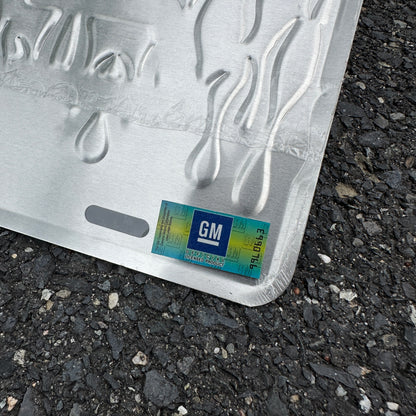 "Bowtie Flames" - Genuine GM Vintage Novelty License Plate