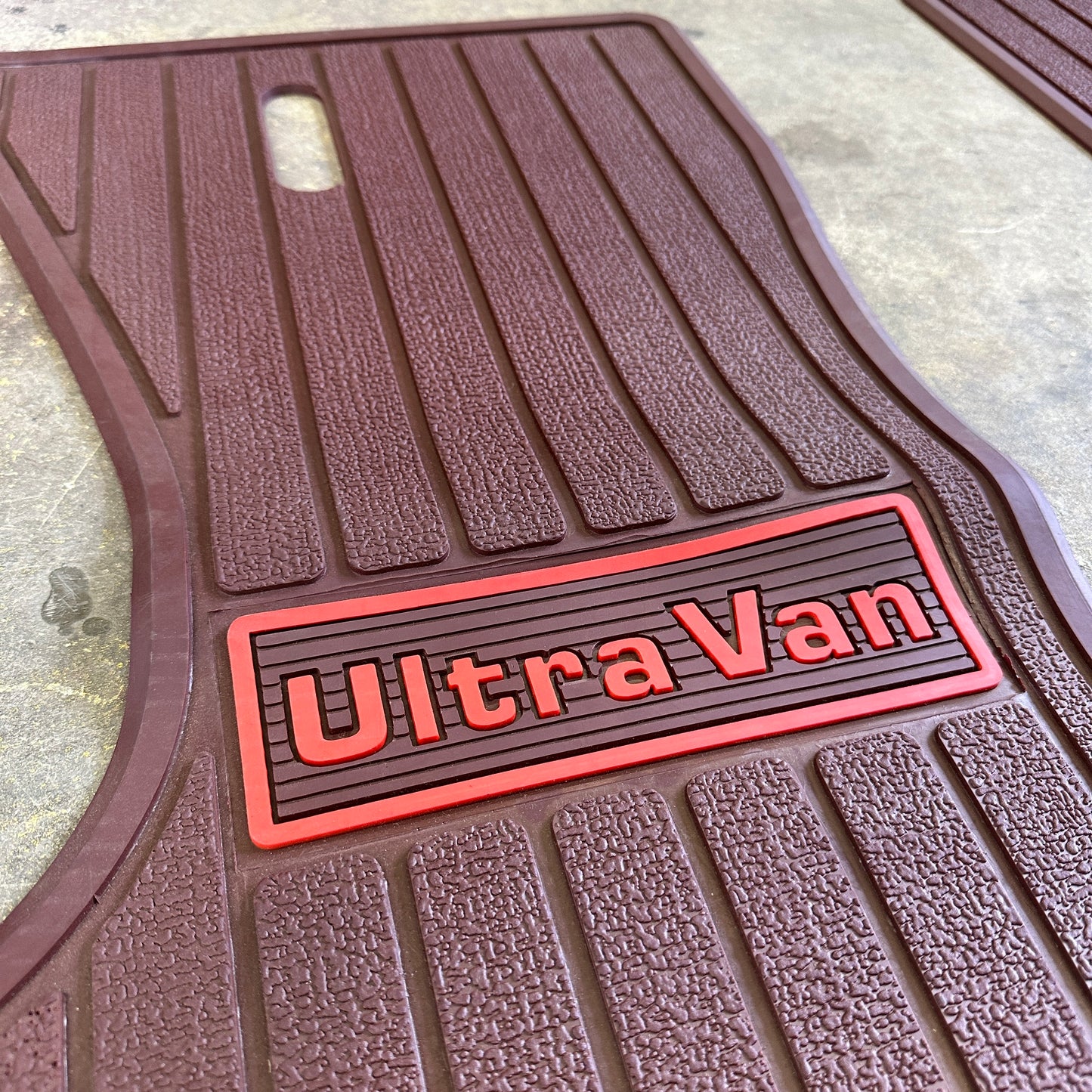 NOS Maroon "Ultra Van" Rubber Plasticolor Floor Mats - Dodge Van 78-93