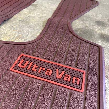 NOS Maroon "Ultra Van" Rubber Plasticolor Floor Mats - Dodge Van 78-93