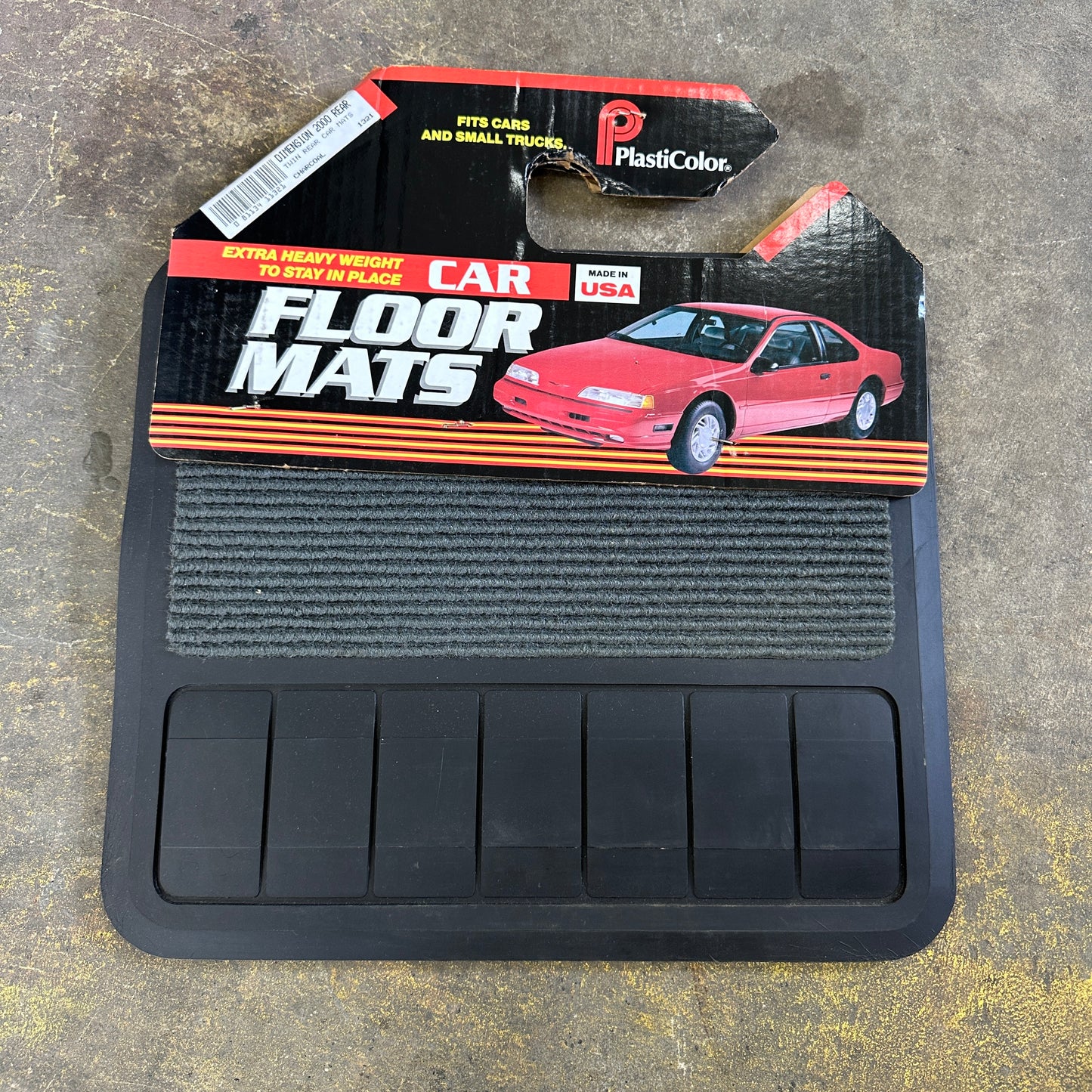 NOS Grey Carpet/Rubber Rear Floor Mats - Plasticolor