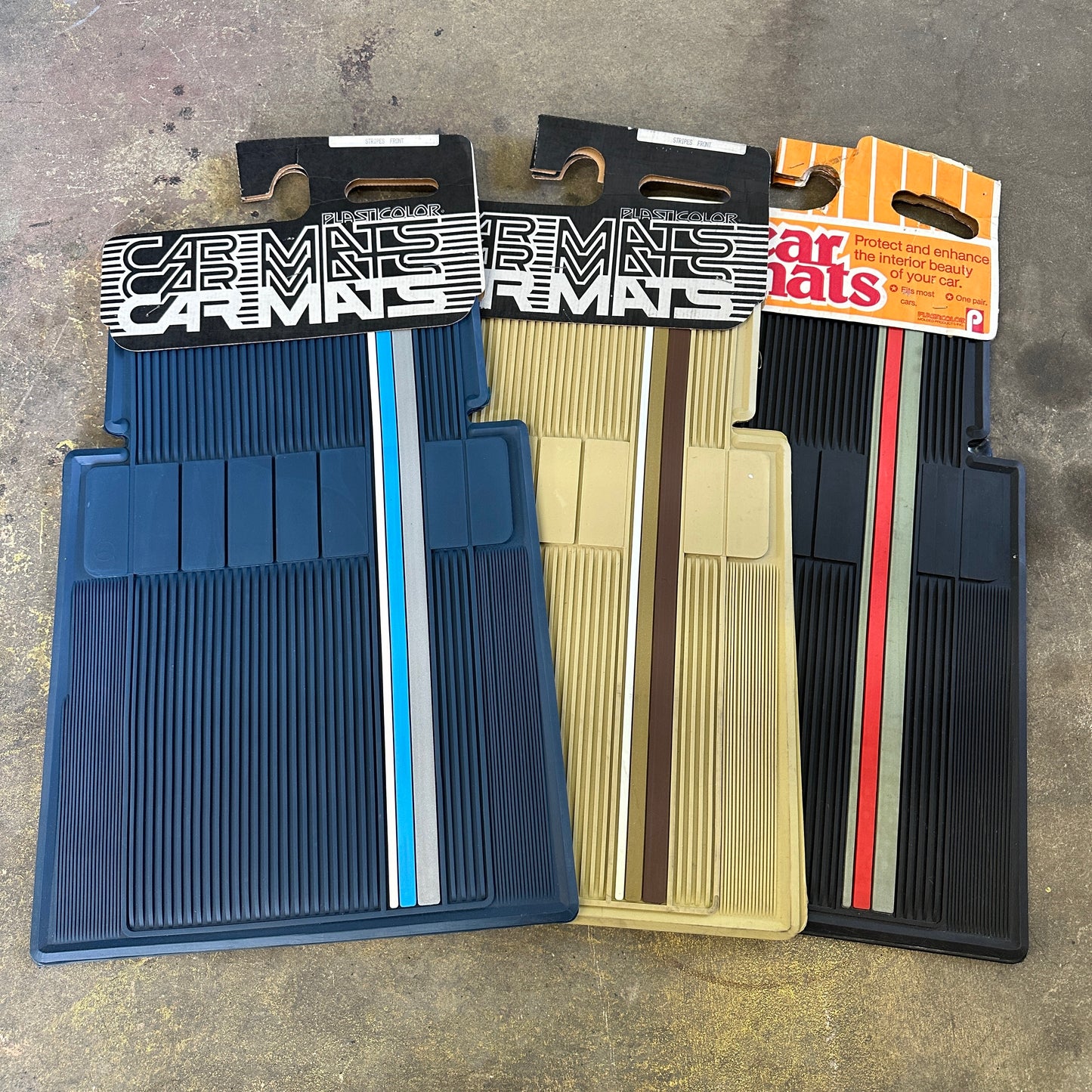 NOS Striped Floor Mats - Plasticolor