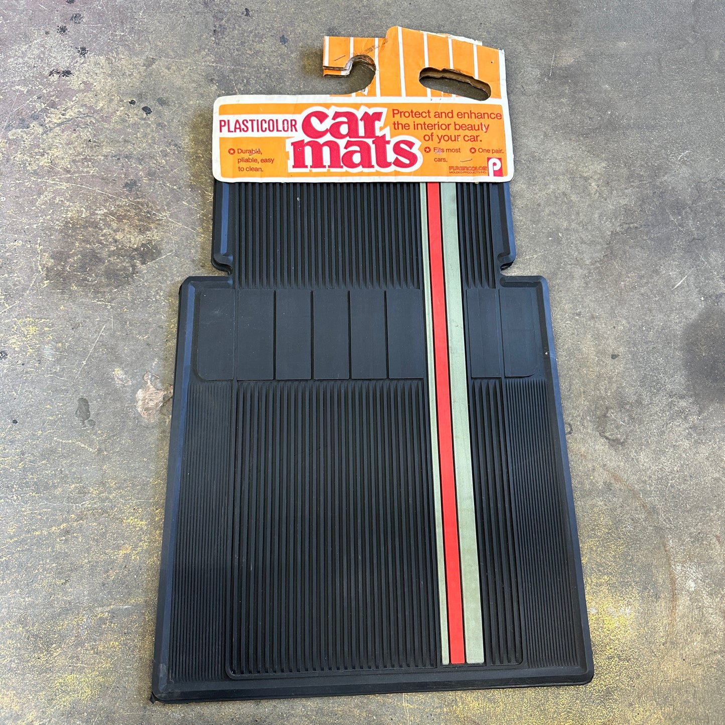 NOS Striped Floor Mats - Plasticolor