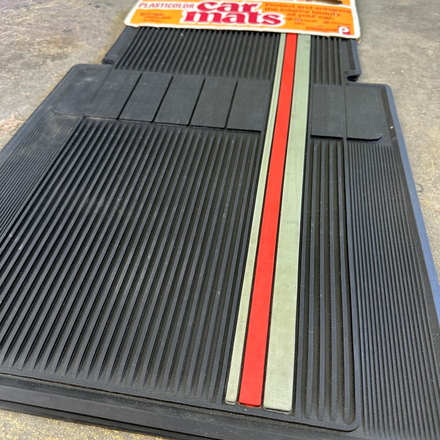 NOS Striped Floor Mats - Plasticolor