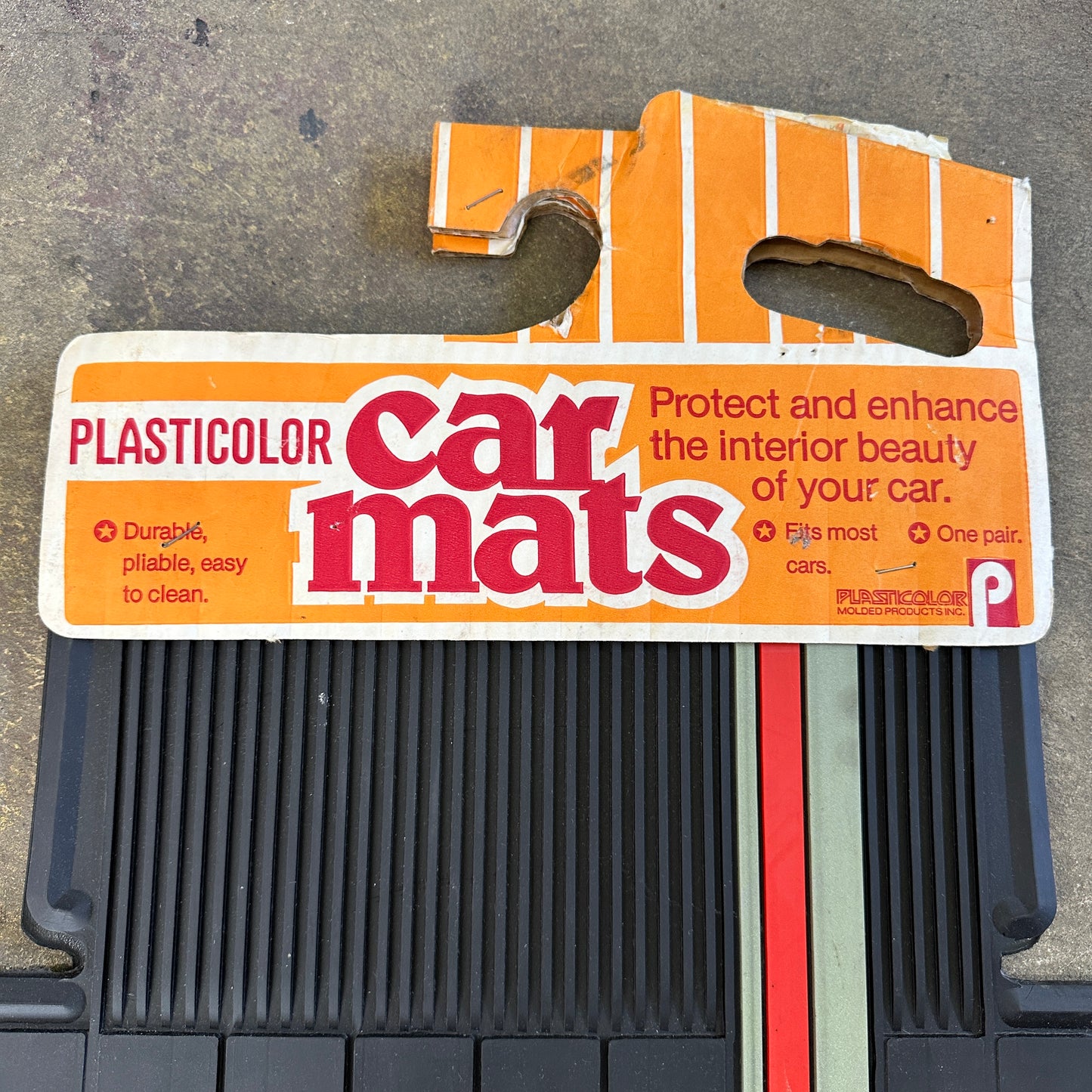 NOS Striped Floor Mats - Plasticolor