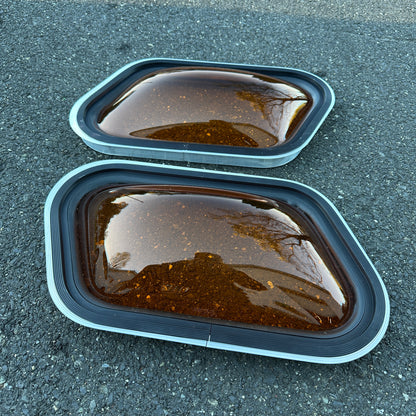 NOS Orange Amber Bubble Window Pair