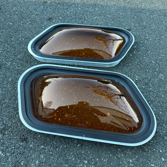 NOS Orange Amber Bubble Window Pair