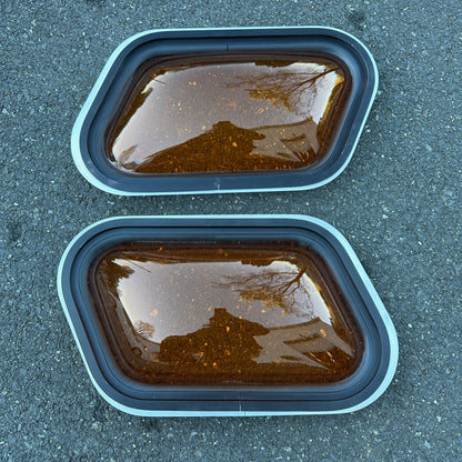 NOS Orange Amber Bubble Window Pair