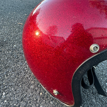 1979 Vintage 3/4 Red Metal Flake Helmet