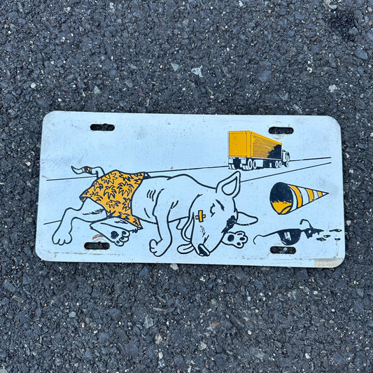 Vintage Spuds Mackenzie License Plate