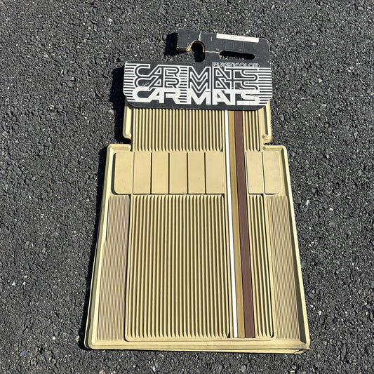 NOS Tan Striped Floor Mats - Plasticolor