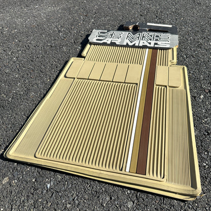 NOS Tan Striped Floor Mats - Plasticolor