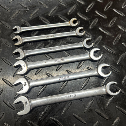 Snap-On SAE Flare Nut Combo Wrench Set 6pc 5/16"-5/8" RXS 1980s Underline