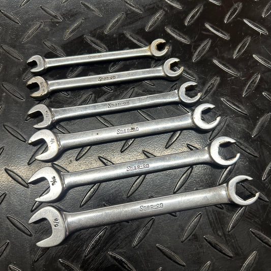 Snap-On SAE Flare Nut Combo Wrench Set 6pc 5/16"-5/8" RXS 1980s Underline