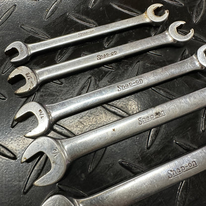 Snap-On SAE Flare Nut Combo Wrench Set 6pc 5/16"-5/8" RXS 1980s Underline