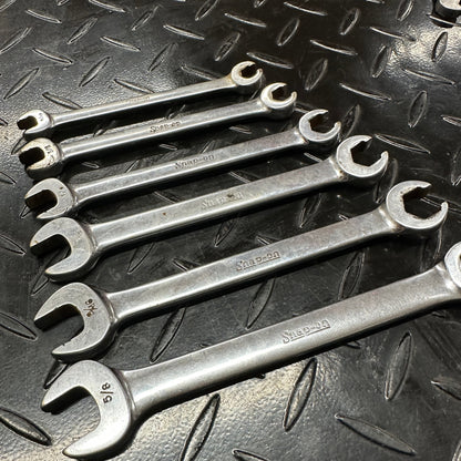 Snap-On SAE Flare Nut Combo Wrench Set 6pc 5/16"-5/8" RXS 1980s Underline