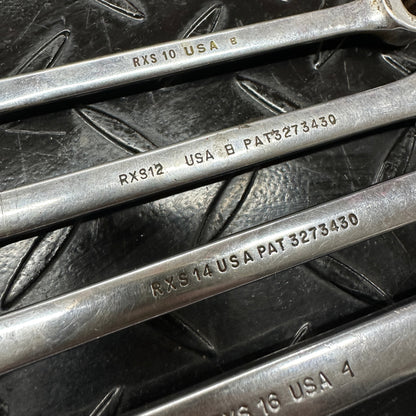 Snap-On SAE Flare Nut Combo Wrench Set 6pc 5/16"-5/8" RXS 1980s Underline