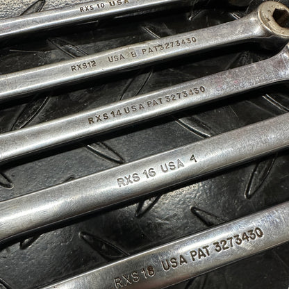 Snap-On SAE Flare Nut Combo Wrench Set 6pc 5/16"-5/8" RXS 1980s Underline