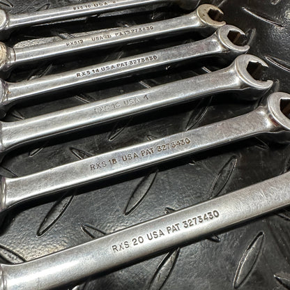 Snap-On SAE Flare Nut Combo Wrench Set 6pc 5/16"-5/8" RXS 1980s Underline