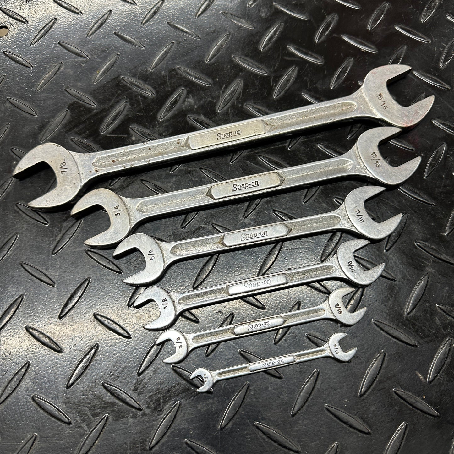 Snap-On SAE Double Open-end Wrench Set 6pc 1/4"-15/16" VS 1980s Underline