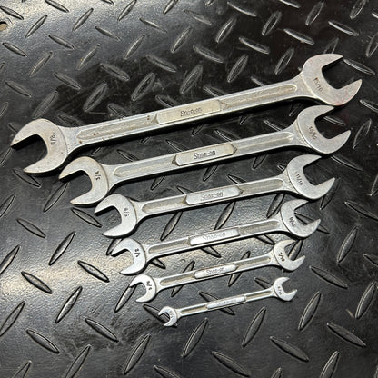 Snap-On SAE Double Open-end Wrench Set 6pc 1/4"-15/16" VS 1980s Underline